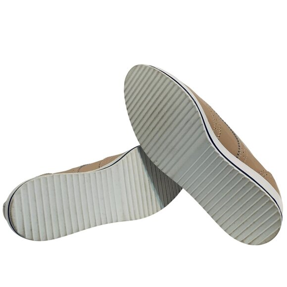 Platform Lace-Up Wingtips Oxford Shoes -Beige Women's Sz 8.5 Vegan Steampunk - Picture 8 of 9